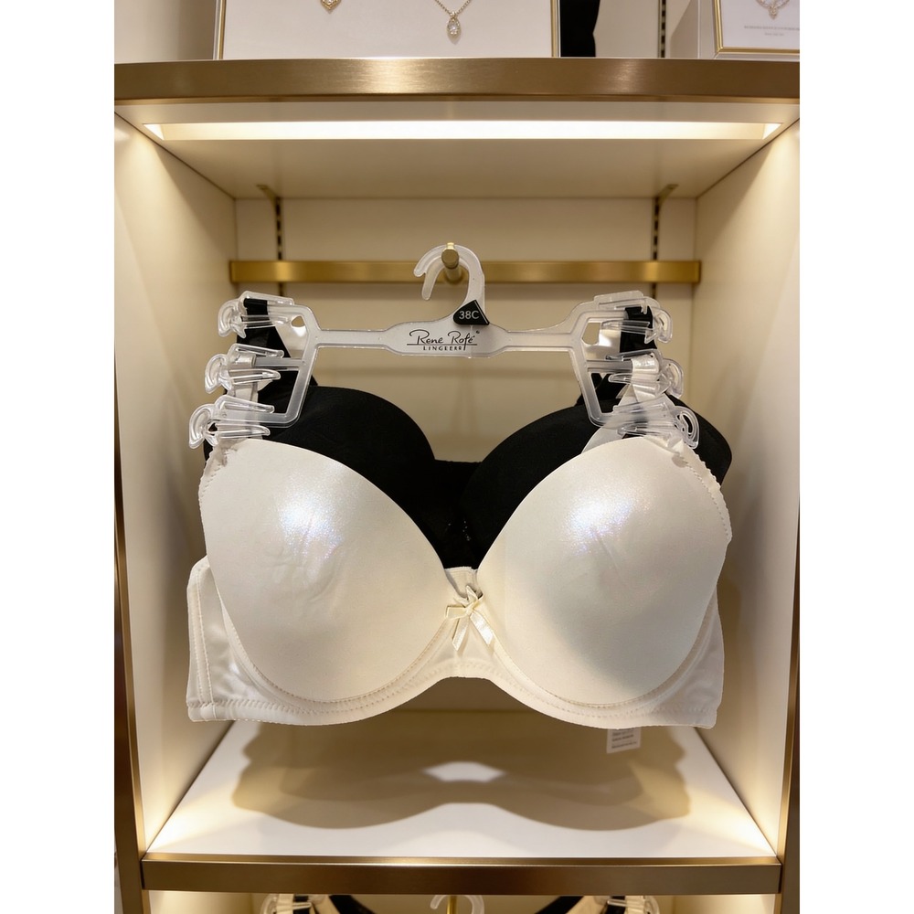 Rene Rofe Lingerie 2 Pack Underwire Bras Black and‎ White Iridescent 38C